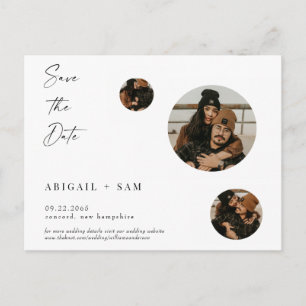Carte Postale Collage photo mariage Enregistrer la date