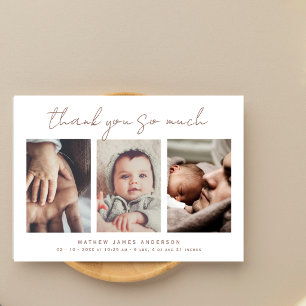 Carte Postale Collage photo minimaliste pour remerciements Baby