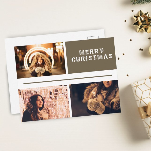 Carte Postale Collage Photo Moderne Joyeux Noël (Créateur téléchargé)