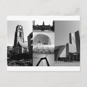 Carte Postale Collage photo Rotterdam 1 en noir et blanc