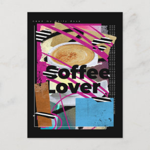 Carte Postale Collage pour amateur de café
