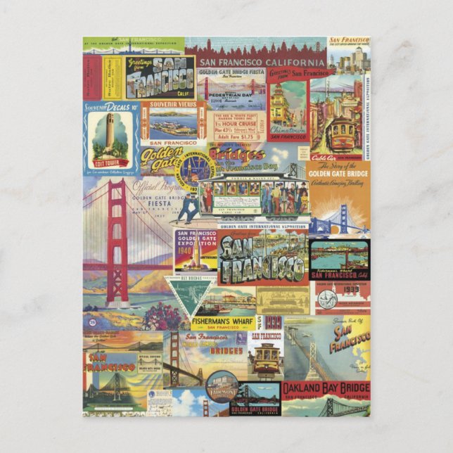 Carte Postale Collage San Francisco (Devant)