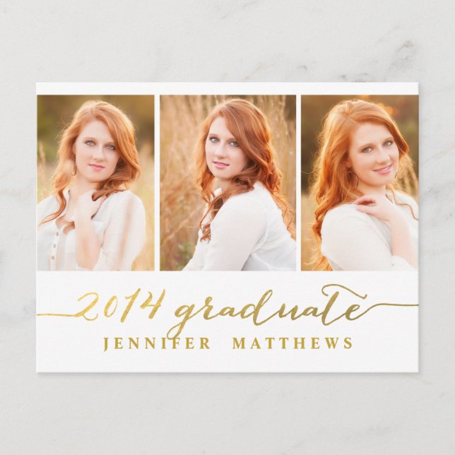 Carte Postale Collage simple | Invitation de la fête de graduati (Devant)