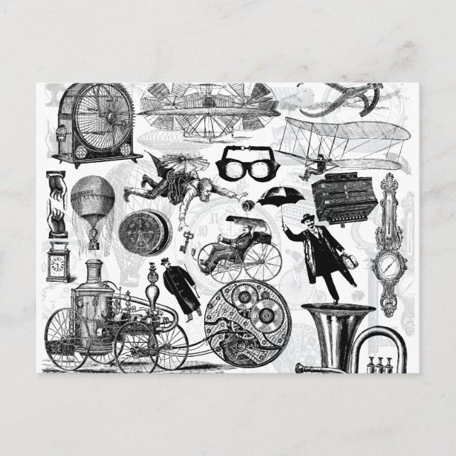 Carte Postale Collage Steampunk Numéro 2 (Devant)