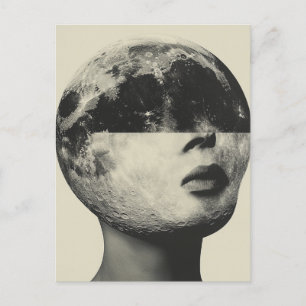 Carte Postale Collage Surreal Moon
