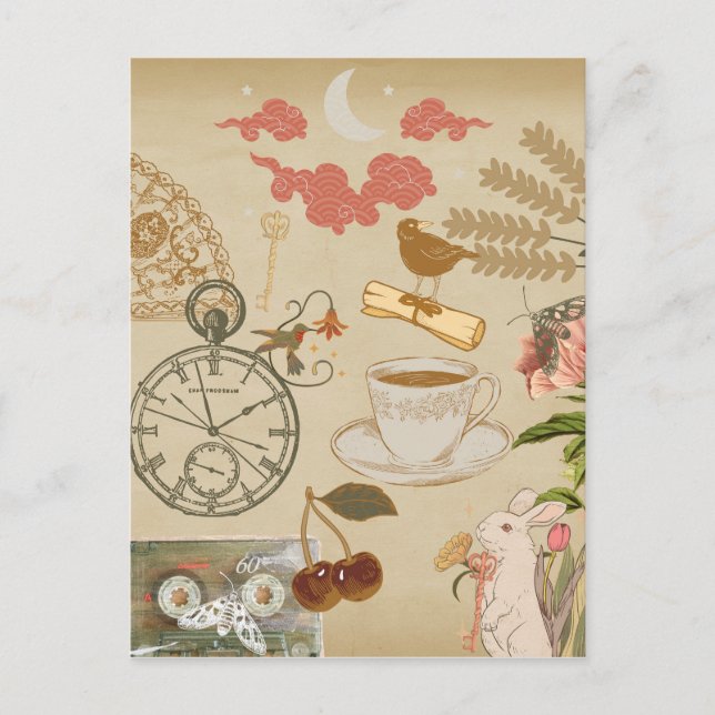 Carte Postale Collage vintage (Devant)