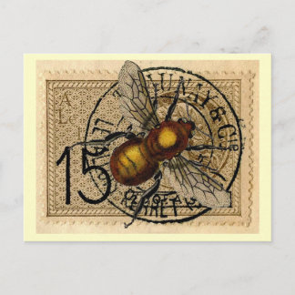 Carte Postale Collage vintage d'abeilles