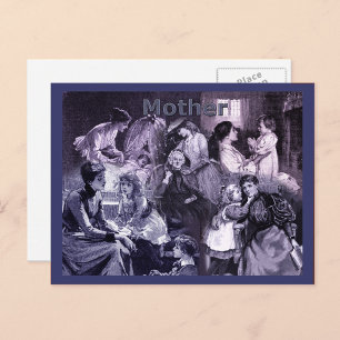 Carte Postale Collage vintage des mères et des enfants