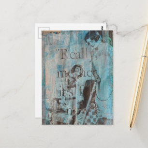 Carte Postale Collage vintage d'un enfant et de sa mère faisant 