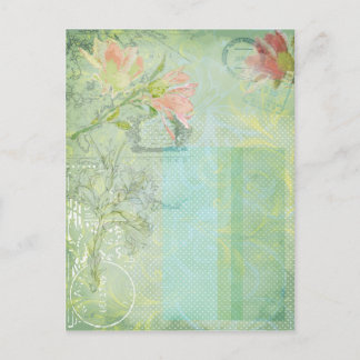 Carte Postale collage vintage, stratifié