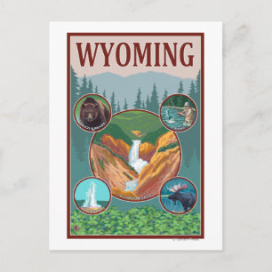 Carte Postale Collage Wyoming