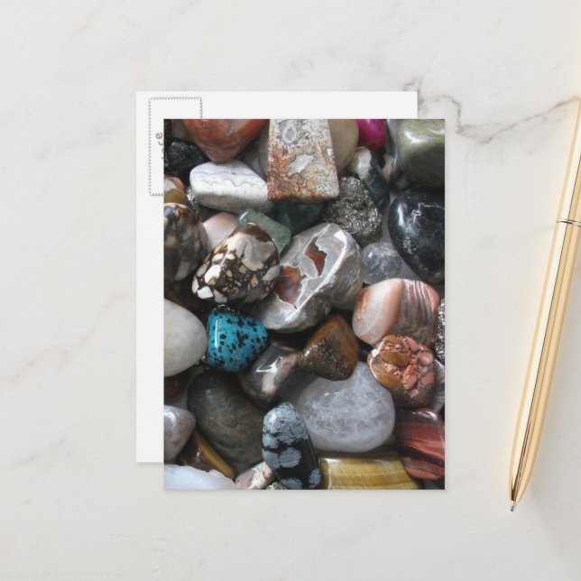 Carte postale Collection de belles roches polies (Devant/Arrière en situation)