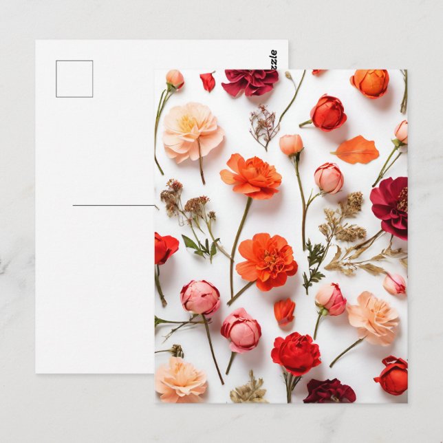 Carte Postale Collection de fleurs printanières (Devant / Derrière)