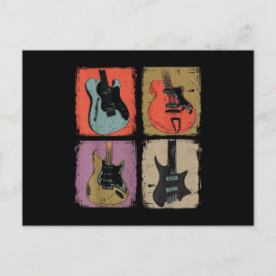 Carte Postale Collection de guitares électriques groupe guitaris