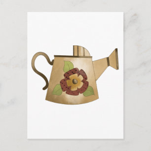 Carte Postale Collection de jardins ・ Arrosage Can Fleur rouge