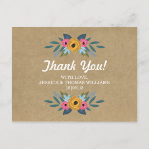 Carte Postale Collection de Mariages de couronnes florales Kraft