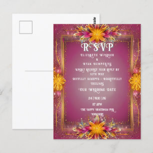 Carte Postale Collection de Mariages Floral Pink Elegance