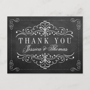 Carte Postale Collection de Mariages Ornate Chalkboard