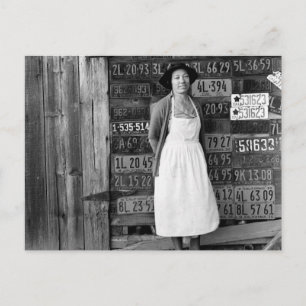 Carte Postale Collection de plaques de licence des années 1930