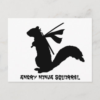 Carte Postale Collection d'écureuils Ninja en colère