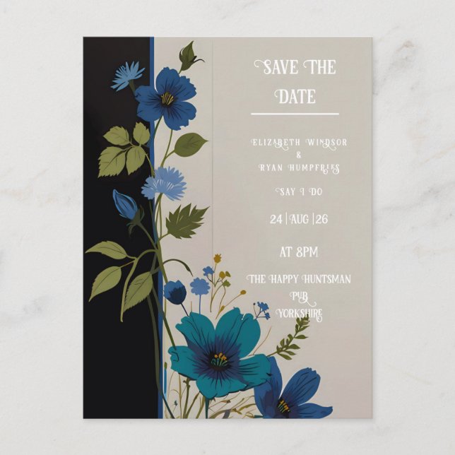 Carte Postale Collection d'invitations florales mariages (Devant)