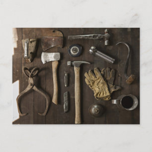 Carte Postale collection handyman de charpenterie en bois