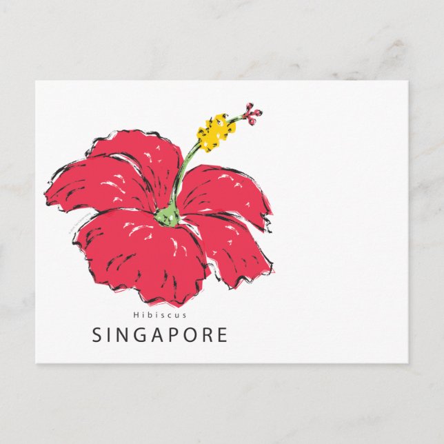 CARTE POSTALE COLLECTION HIBISCUS DE SINGAPOUR (Devant)
