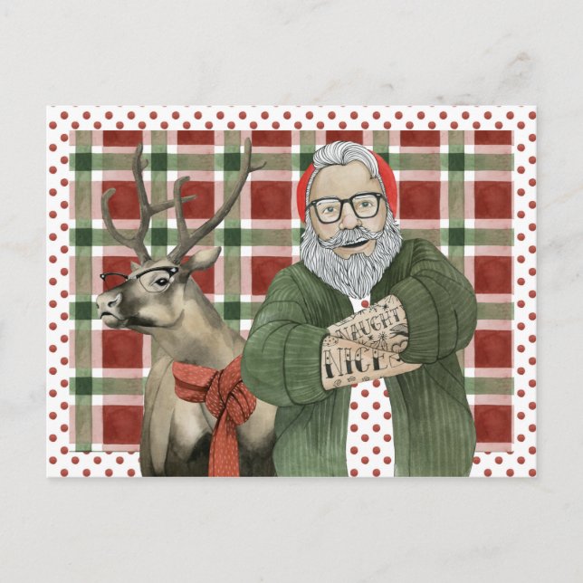 Carte Postale Collection Hipster Père Noël (Devant)