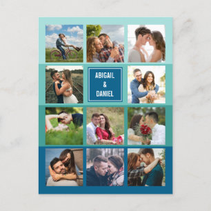 Carte Postale Collection photo Turquoise moderne en bleu Enregis