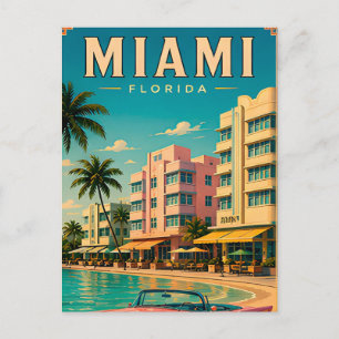 Carte Postale 🌊 Collection Rétro de la ville de Miami South Bea