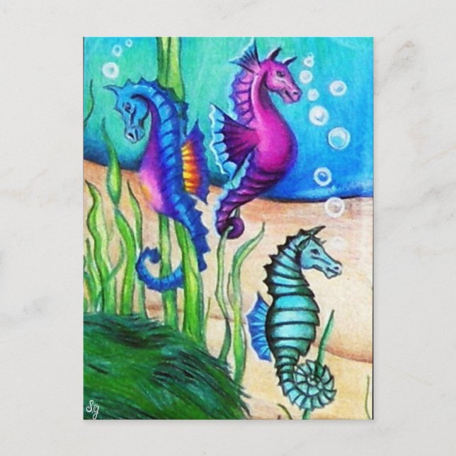 Carte Postale Collection Sea Horses (Devant)