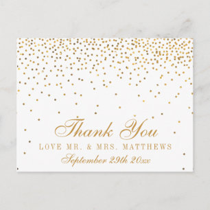 Carte Postale Collection Vintage de Mariage Glam Gold Confetti