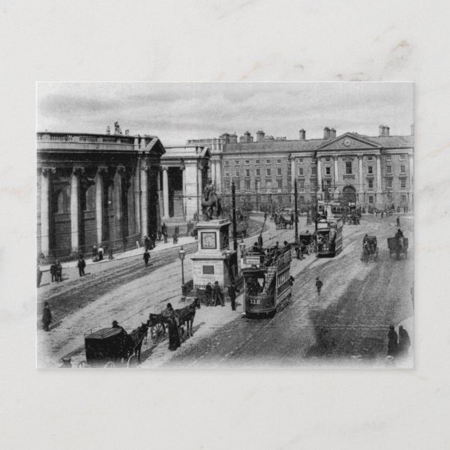 Carte Postale College Green, Dublin, vers 1900 (Devant)