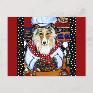 Carte Postale Collie Chef