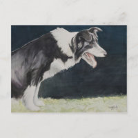 Carte postale Collie Dog Art Border
