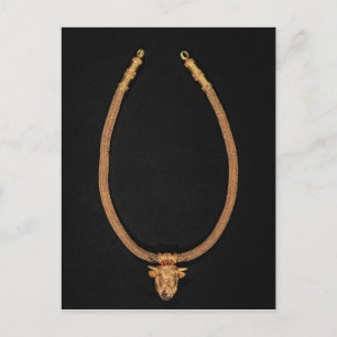 Carte Postale Collier avec un pendentif à tête humaine