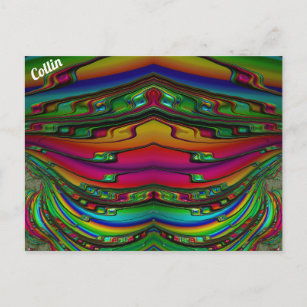 Carte Postale COLLIN ~ Motif de conception fractale 3D ~ Multico
