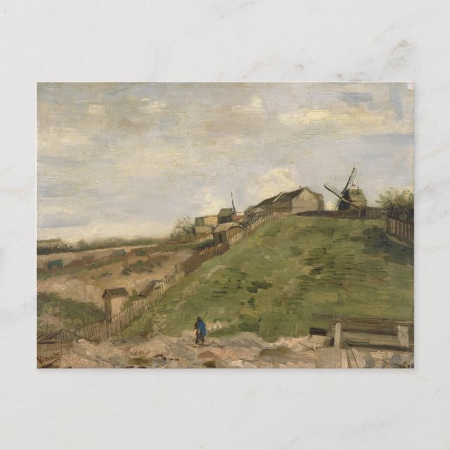 Carte Postale Colline de Montmartre avec carrière de pierre par  (Devant)