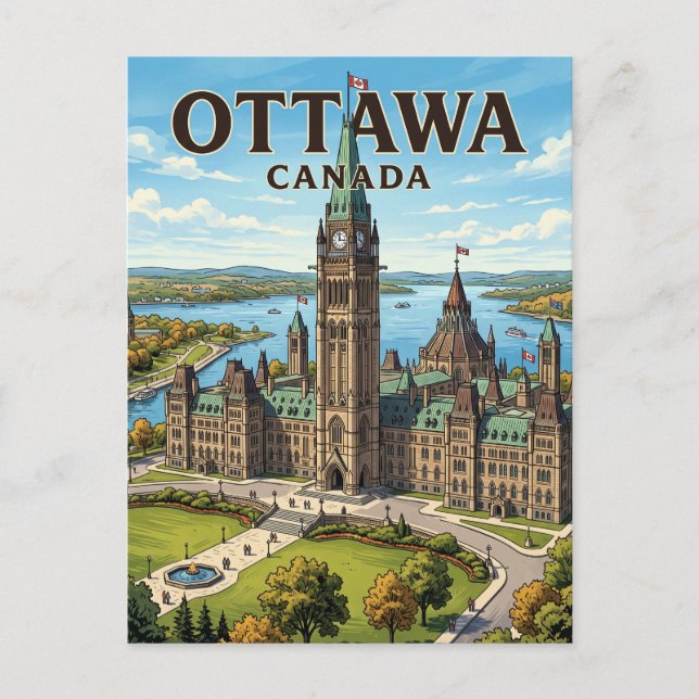 Carte Postale Colline du Parlement Canada (Devant)