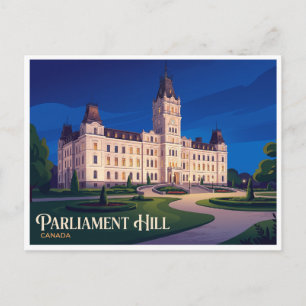 Carte Postale Colline du Parlement de la ville de Québec la nuit