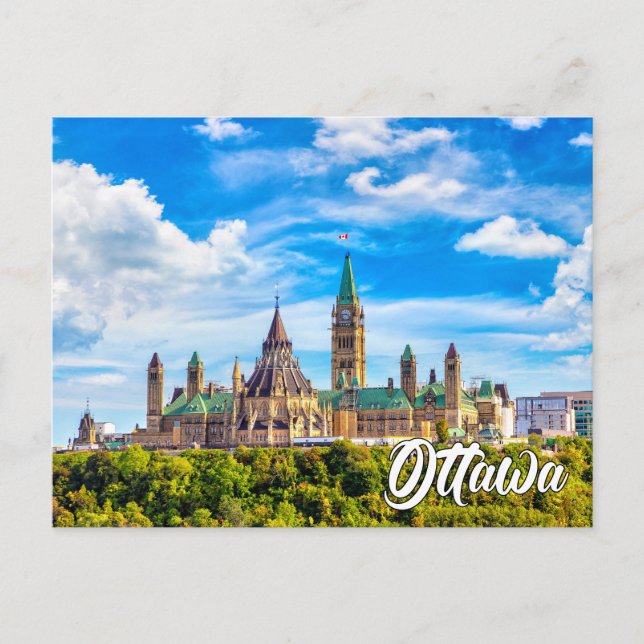 Carte Postale Colline du Parlement, Ottawa, Ontario, Canada (Devant)