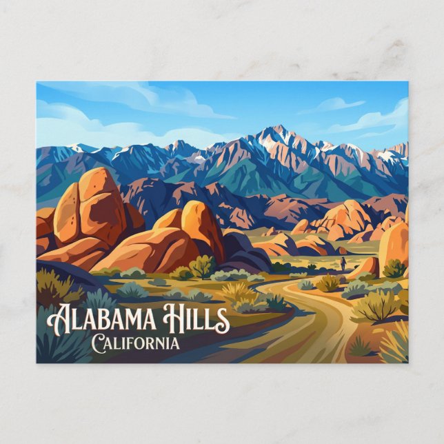 Carte Postale Collines d'Alabama Californie (Devant)