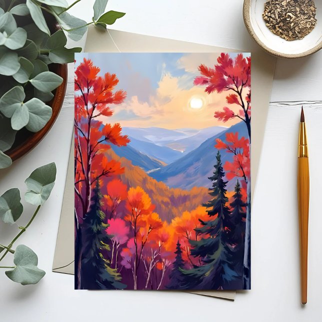 Carte Postale Collines d'automne | Feuillage de feuilles d'autom (Créateur téléchargé)