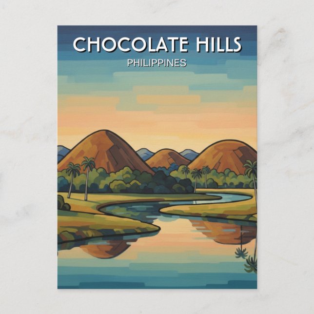Carte Postale Collines de chocolat Bohol Philippines Voyage (Devant)