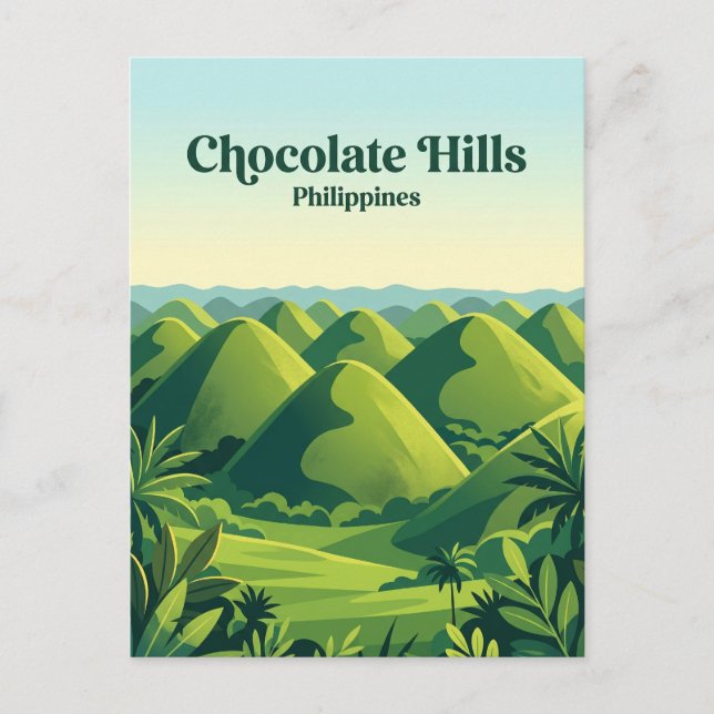 Carte Postale Collines de chocolat Philippines (Devant)