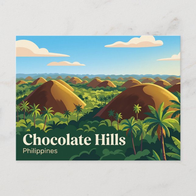 Carte Postale Collines de chocolat Philippines (Devant)