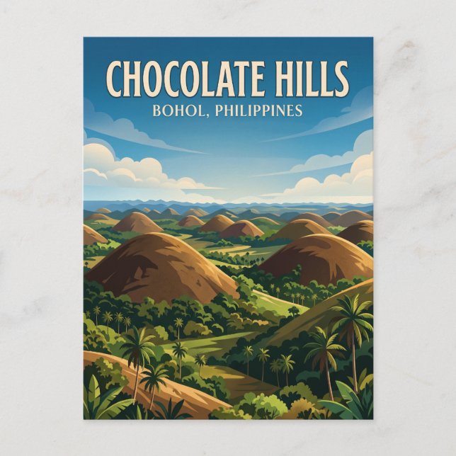 Carte Postale Collines de chocolat Philippines (Devant)