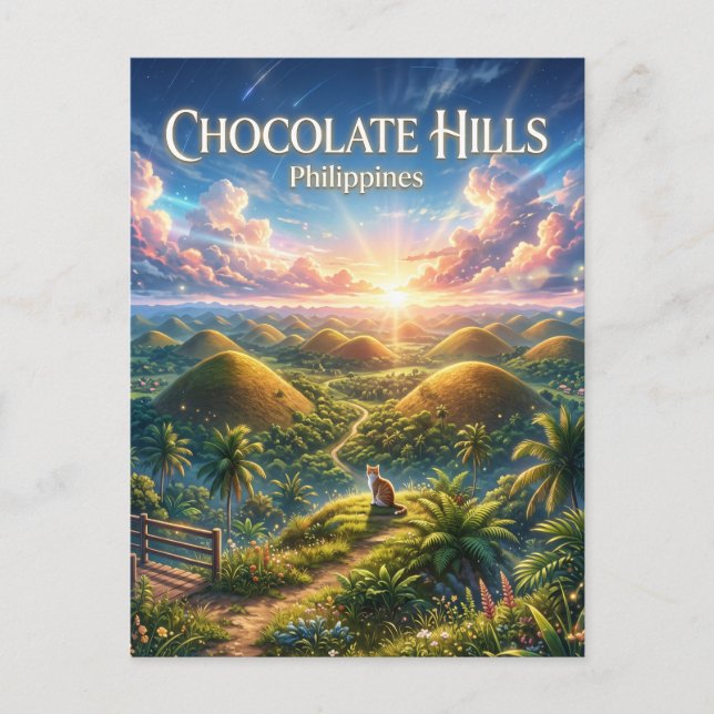 Carte Postale Collines de chocolat Philippines (Devant)