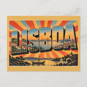 Carte Postale Collines de l'estuaire de la rivière de Lisboa Art