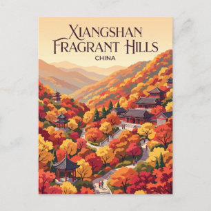 Carte Postale Collines parfumées Xiangshan de Pékin Chine